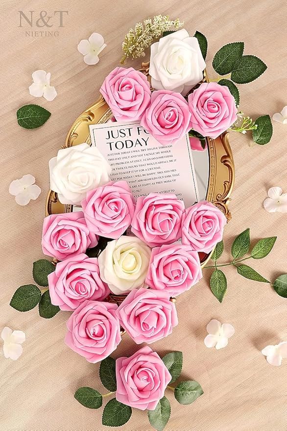 N&T NIETING Artificial Flowers Pink Roses - Image 2
