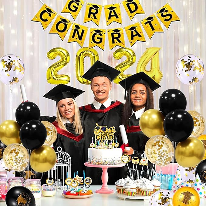 Black and Gold Party Decorations Balloon Stand Table Centerpieces - Image 7