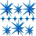 Blue Star Balloons 12pcs, 27/22 Inch Foil Star Explosion Balloons, Large Spike by Togvu