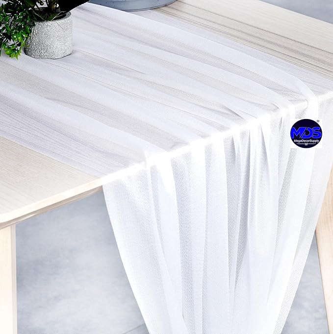 MDS 2 Pack 14ft Chiffon Table Runner 29 x 170 Inches Sheer Wedding Runner - Image 6