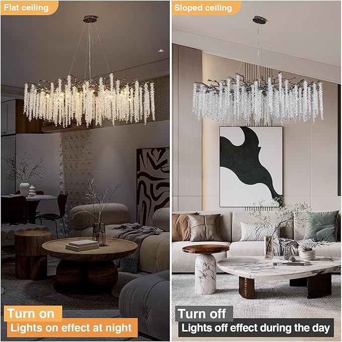 YUYI 47.2'' Modern Crystal Chandeliers - Image 7