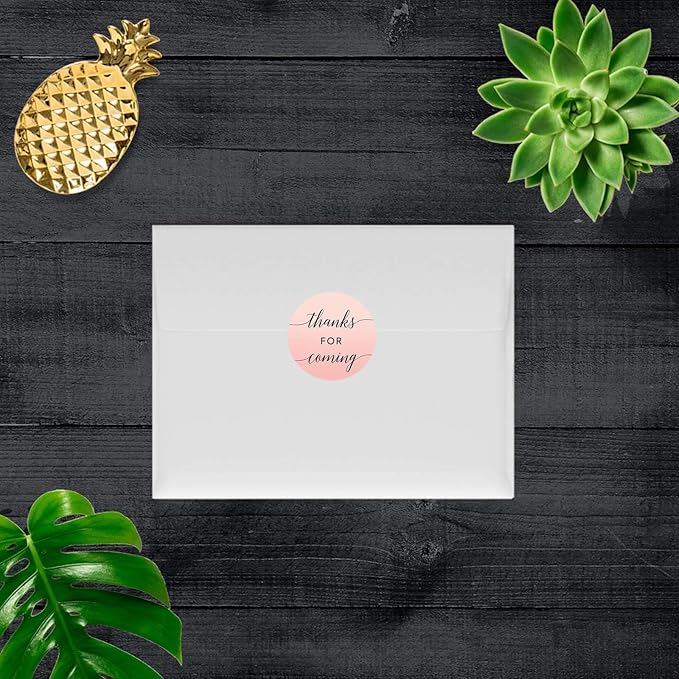 Andaz Press Blush Pink Rose Elegant Party Collection, Small Round Circle Label - Image 3