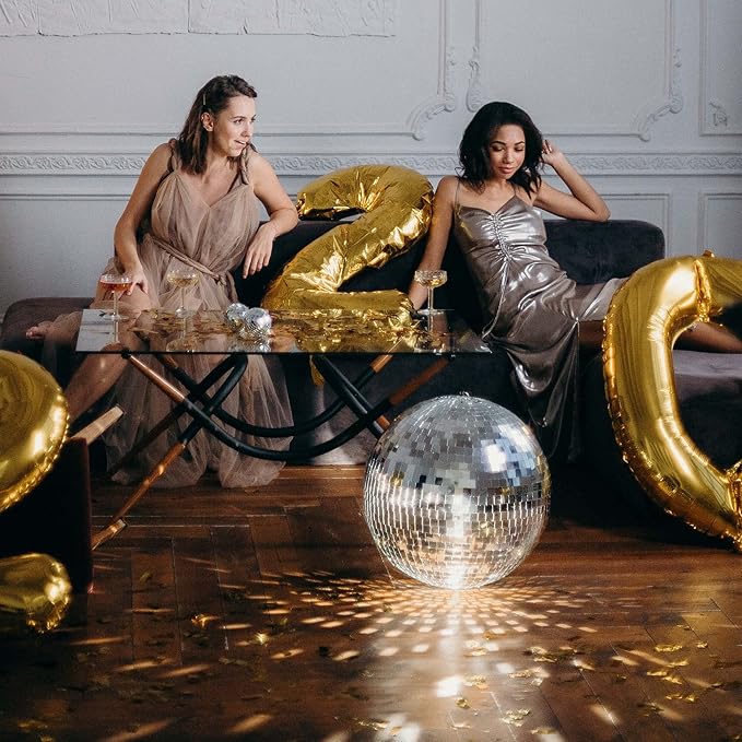 Yescom 2PCS 12" Large Disco Ball Mirror Big Hanging Glass Decoration - Image 6