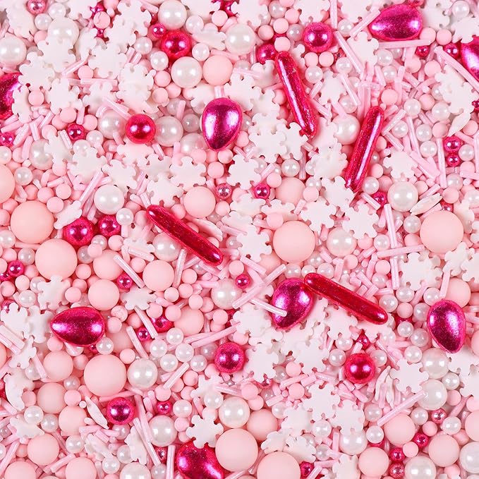 Pink Sprinkles for Cake Decorating, Metallic Sprinkle Mix for Cupcakes - Image 4