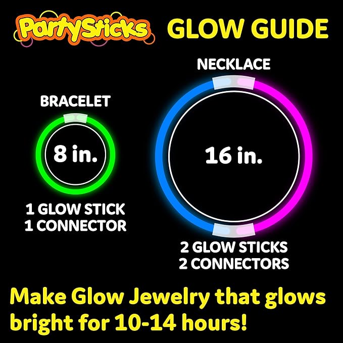 PartySticks Ultra Bright Glow Sticks Bulk Party Supplies 200 Pack - Image 4