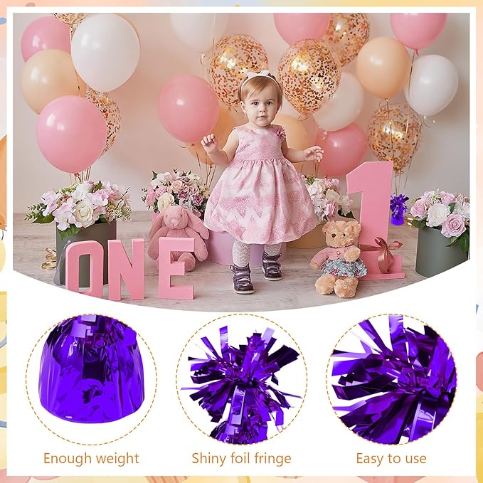 8 Pcs Purple Metallic Balloon Weights Holder Anchors Balloon Holder Weights - Image 3