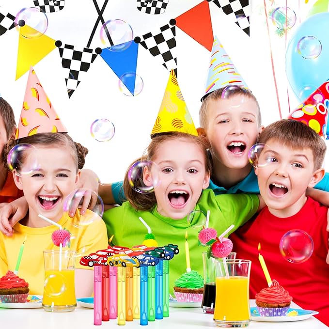 AMFZON 24Pcs Race Car Party Favors Bubble Wands - Image 7