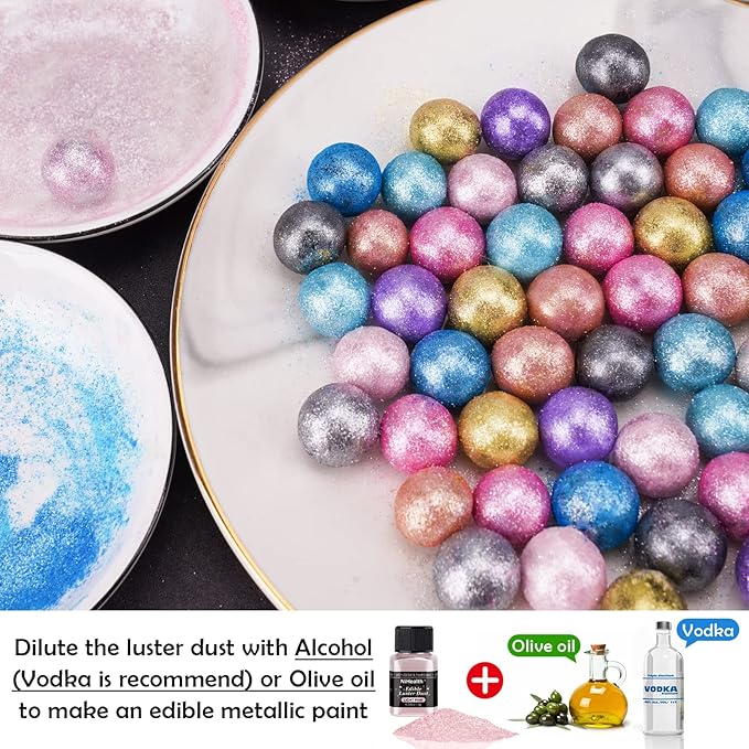 NiHome Edible Food-Grade Glitter Powder Glimmer Luster Dust Metallic Fancy Food - Image 6