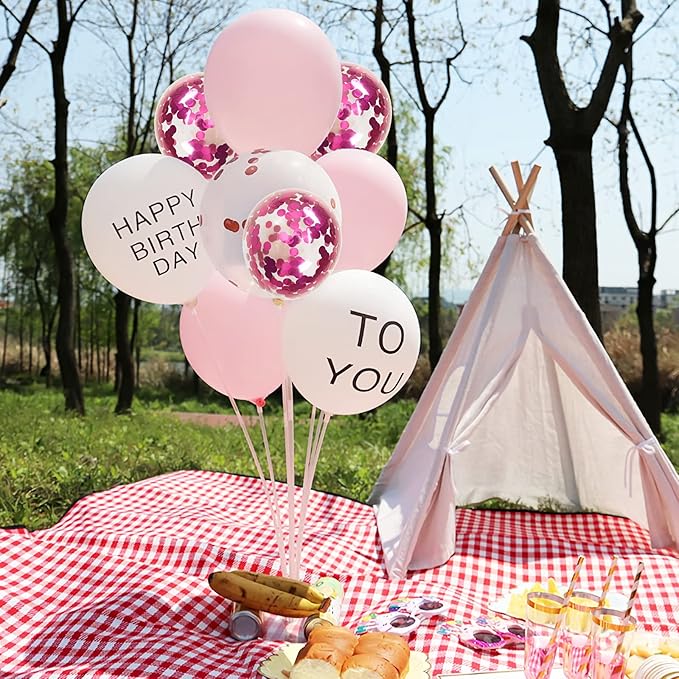 Hot Pink Confetti Balloons - Image 4