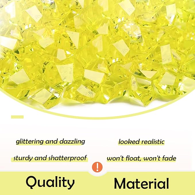 Fake Ice Cubes Fake Ice Rocks 1000PCS Acrylic Gems Gold Fake Crushed Ice Cubes - Image 3