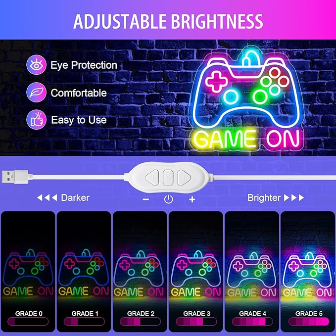 Gamer Neon Sign, Dimmable Neon Controller Sign - Image 3