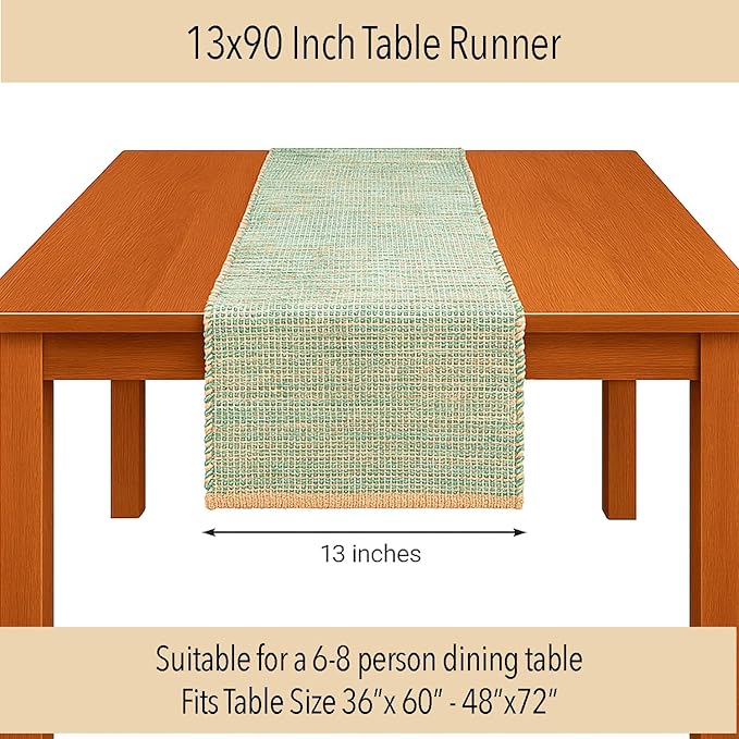 Chardin home Natural Jute Table Runner 13x90 Inch – Vintage Boho Rustic Table - Image 4