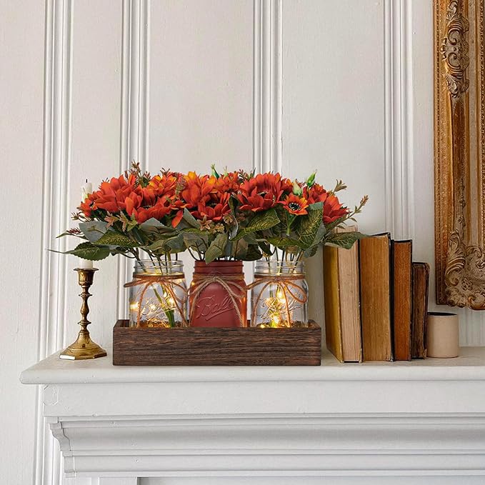 3 Pcs Fall Mason Jar Centerpiece Table Decorations - Image 6