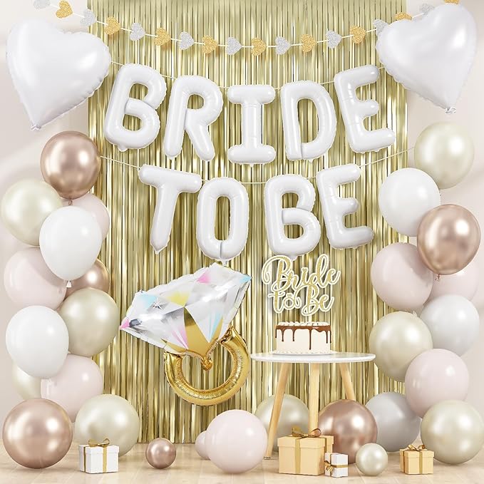 White Gold Bachelorette Party Decorations, Bride To Be Mylar Foil Letter - Image 2