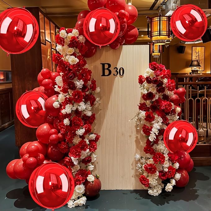 Red Giant 4D Foil Balloons, 22 Inch Big Round Foil Balloon - Image 8