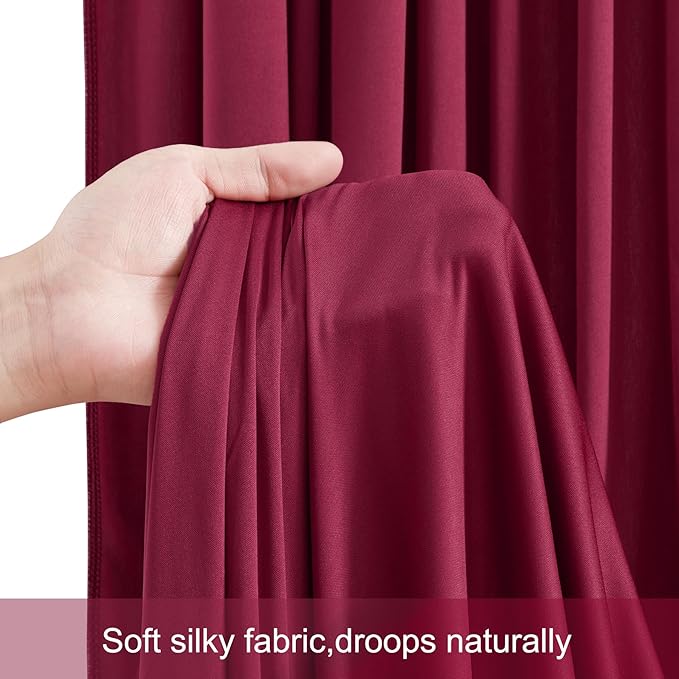 40ft x 12ft Burgundy Backdrop Curtains Wrinkle Free Backdrop Curtain - Image 6