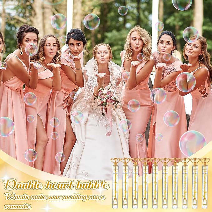 150 Pcs Bubble Wands Bulk for Wedding Party Mini Heart Wand - Image 3