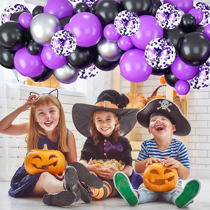 Purple and Black Balloons, 60 Packs 12 Inch Dark Purple Light Purple Black - Image 4