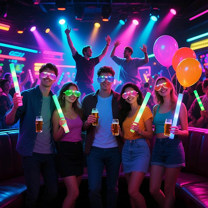 108 PCs LED Glasses, Light Up Glasses, Glow Glasses Glow In The Dark Party - Image 6