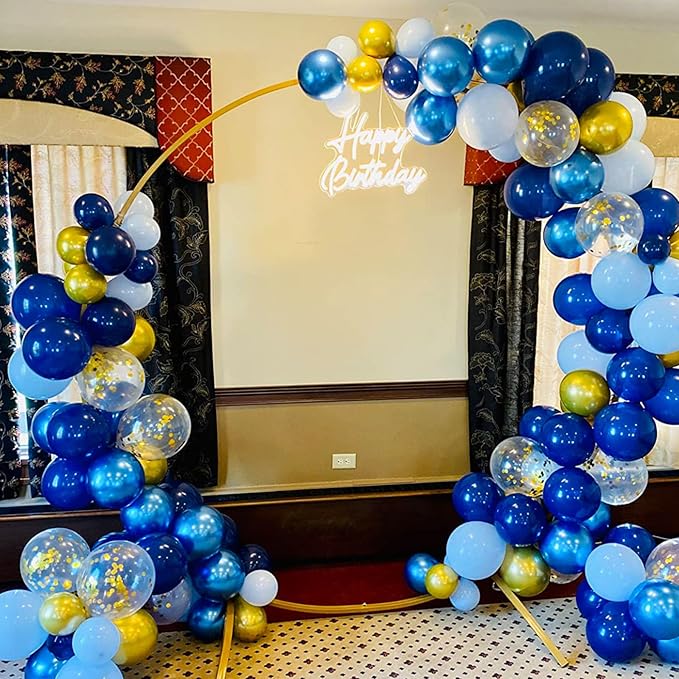 Paready Blue and Gold Latex Balloons - Image 3