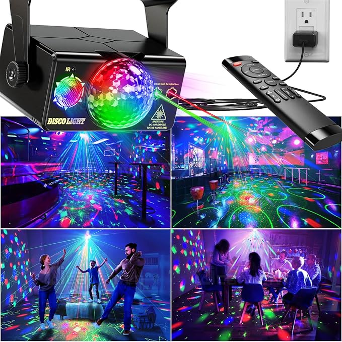 Party Lights Dj Disco Light Disco Ball Stage Strobe Lights LED Projector Sound - Image 2