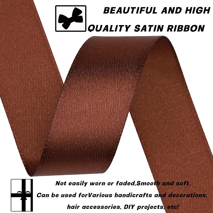 Brown Satin Polyester Ribbon - Image 3
