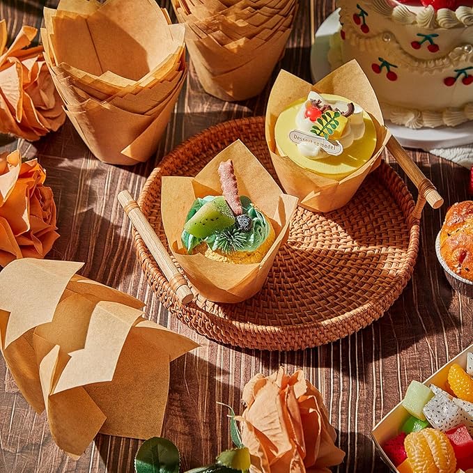 600 Pcs Jumbo Muffin Liners for Baking 2-1/4" x 4" Large Tulip Cupcake Liners - Image 5