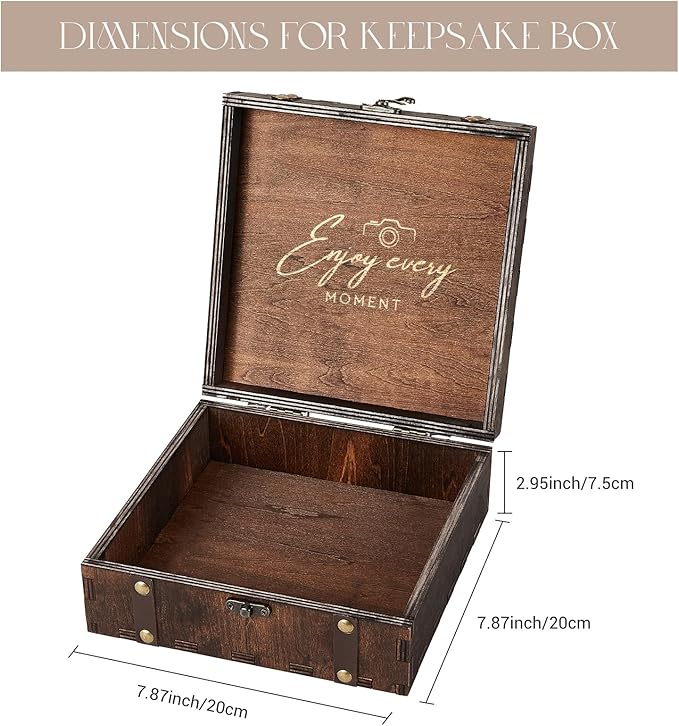 AW BRIDAL Wedding Keepsake Box for Memories, Engraved Wooden Decorative Box - Image 2