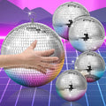 4 Pack Large Disco Balls Party Decoration Silver Hanging Reflective Mirror Ball by CHENGU