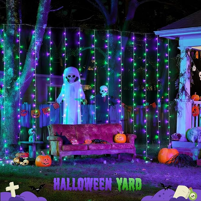 JMEXSUSS 300LED Halloween Curtain Lights - Image 6