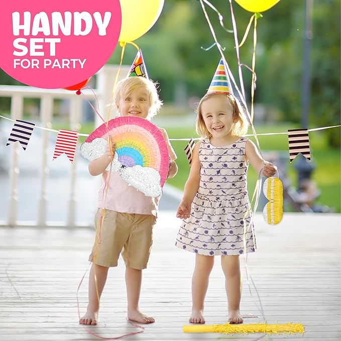 Rainbow Pinatas Bundle with a Blindfold and Bat, Rainbow Pinatas - Image 5