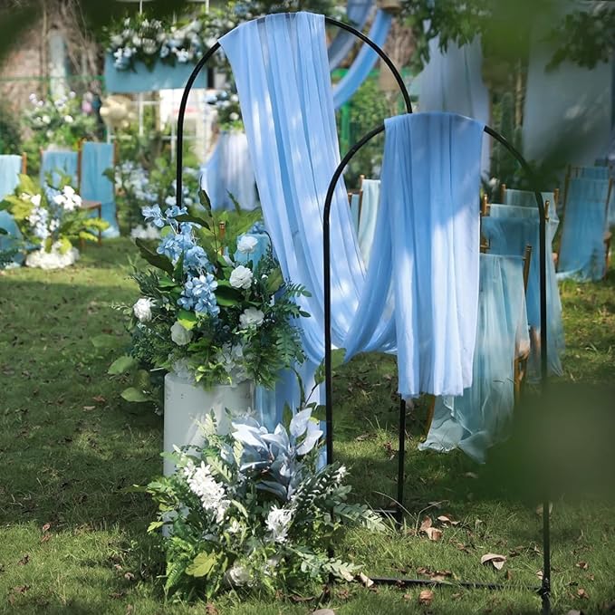Wokceer Dusty Blue Wedding Arch Draping Fabric Backdrop 3 Panels 28.7" X 20FT - Image 5