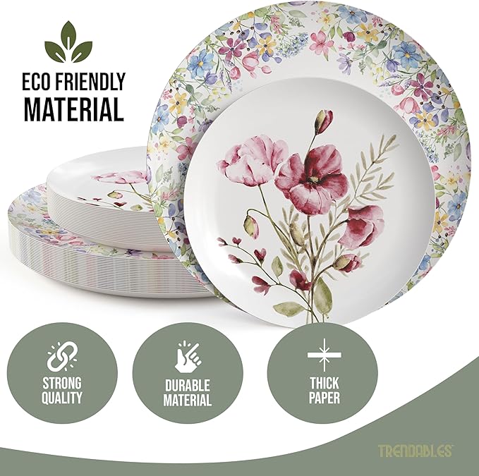 Trendables Heavy Duty Paper Plates Set - Image 3