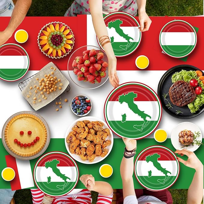 Italian Party Decorations Italy Flag Party Supplies Include Italian Flag Plates - Image 6