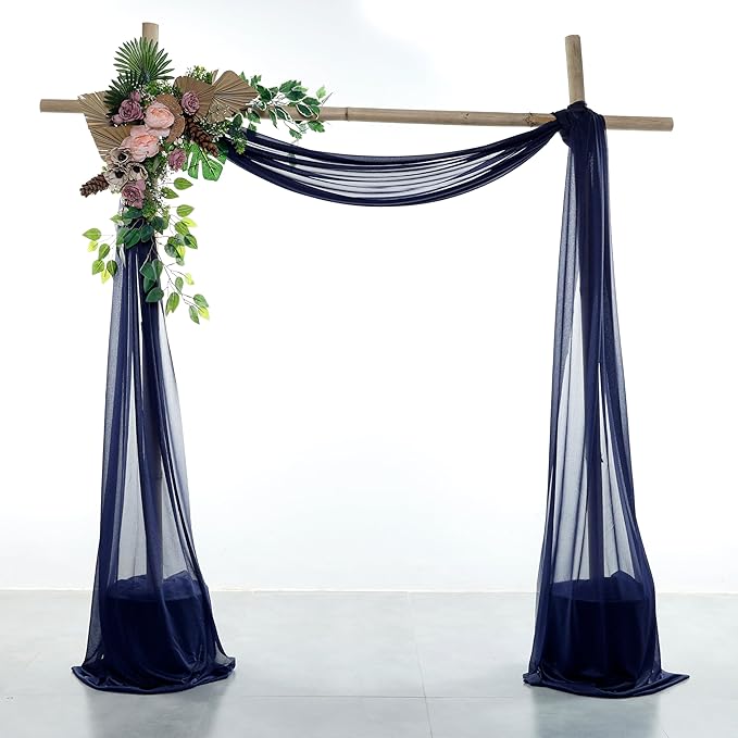 VDS Pack of 1 Panel Wedding Arch Draping Fabric Sheer Chiffon Fabric Drapery by VDS