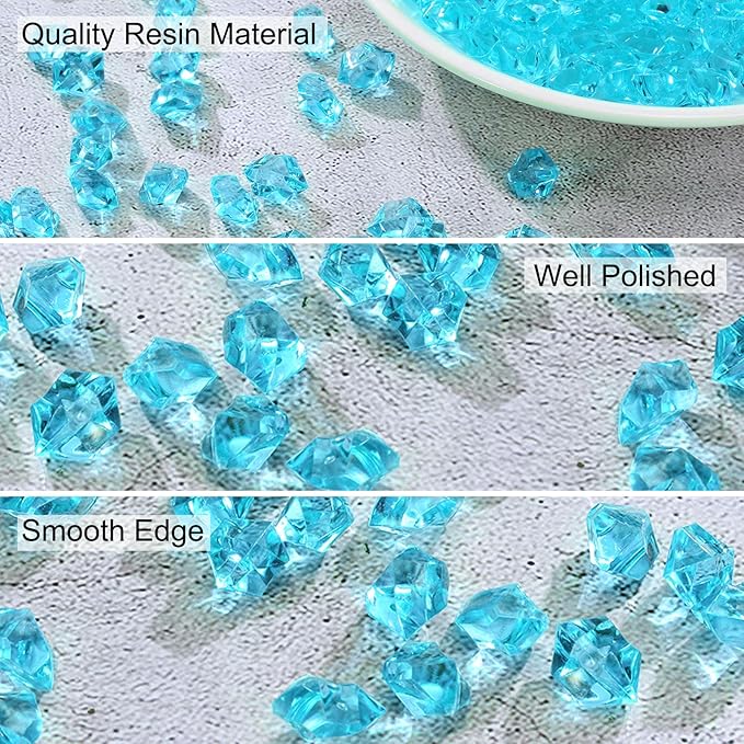 uxcell 1000pcs Fake Ice Rocks, Dazzling Clear Resin Crushed Ice Sparkling Fake - Image 3