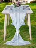 MDS 25 Pack 10ft Chiffon Table Runner 29 x 120 Inches Sheer Wedding Runner by MDS