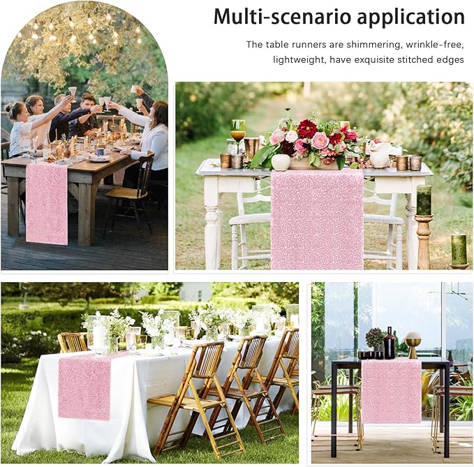 2 Packs 12 x 72 inches Sequin Table Runner - Image 6