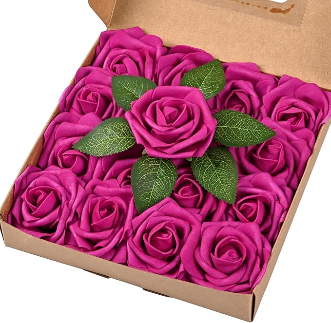 BLEUM CADE 16Pcs Artificial Flowers Fake Roses by BLEUMCADE