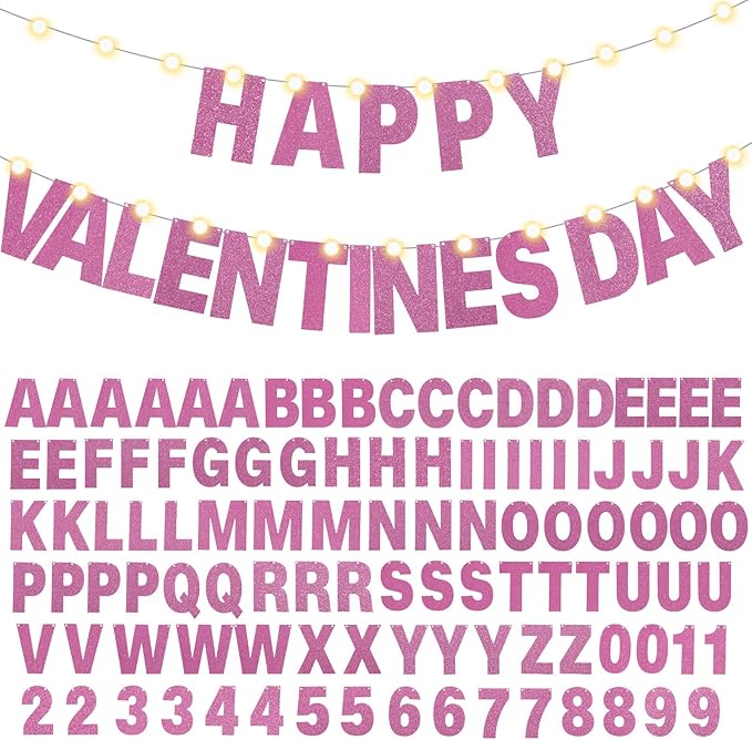 TaoBary 112 Pcs DIY Letter Custom Banner Glitter Customizable Banner Kit - Image 9