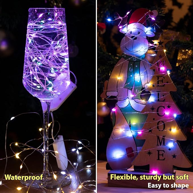 HXWEIYE 12 Pack 7ft 20LED Multicolor Fairy Lights Battery Operated - Image 5