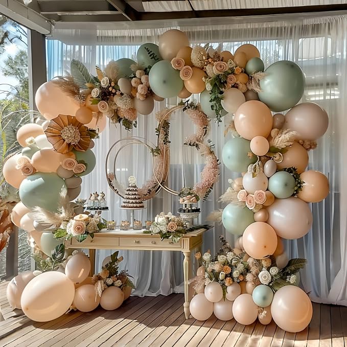 Pink and Dusty Green Balloons, - Image 5