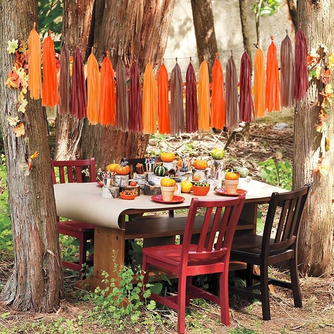 Boho Baby-Shower Burgundy-Brown Orange Party-Decorations - Image 7