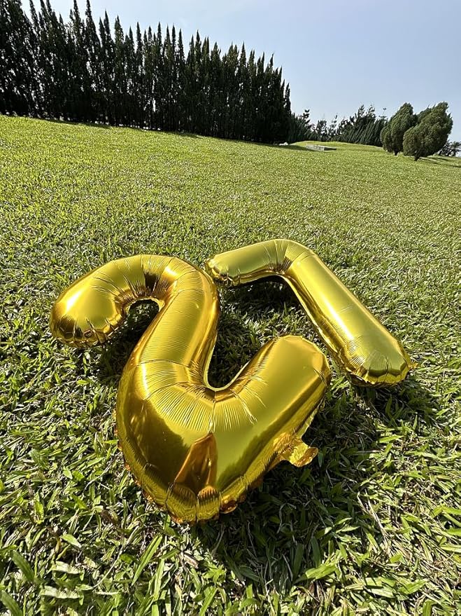 Gold Mylar Number 27 Balloon 40 inch, Number 27 Birthday Balloon - Image 5
