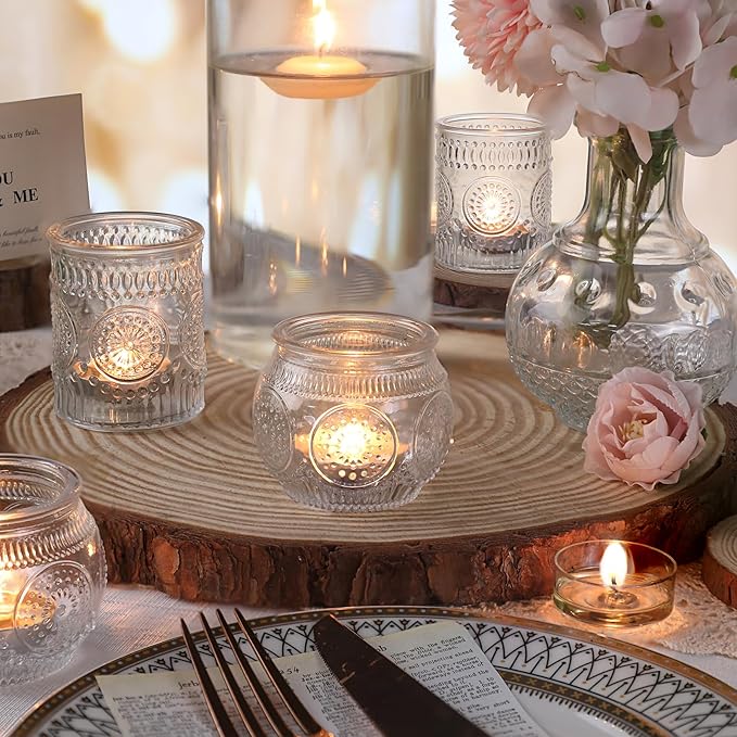 DARJEN 12Pcs Clear Votive Candle Holders - Image 4