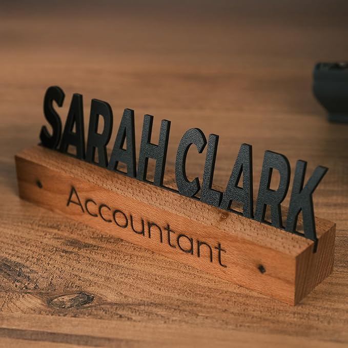Custom Desk Name Plate with Engraved Title – Personalized Wooden Office Name - Image 7