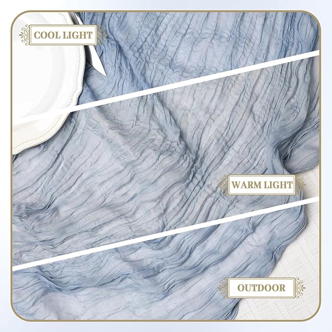 Le courant 6pcs 10Ft Cheesecloth Table Runner, Rustic Boho Gauze Cheese Cloth - Image 7