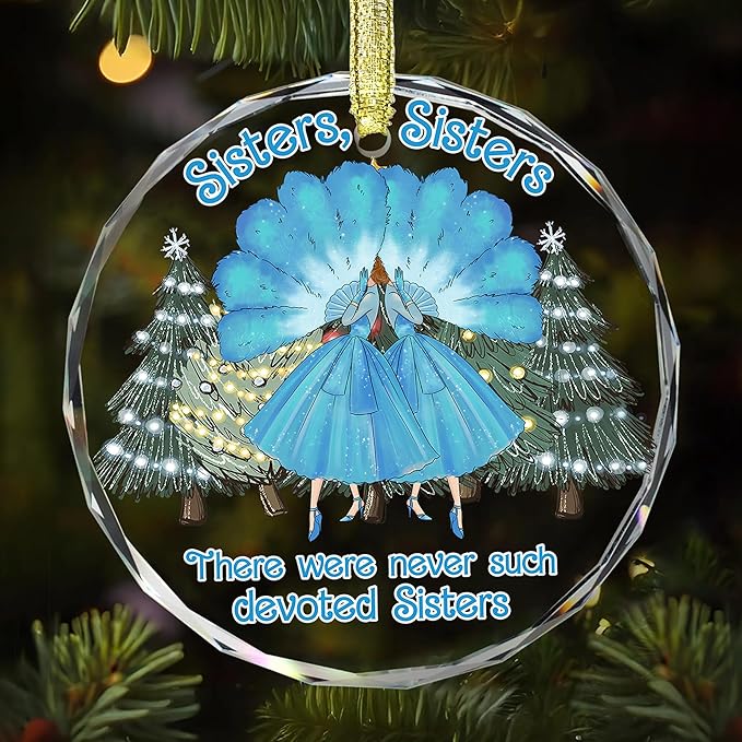 GOSSBY Sister Ornament for Sister, Women Best Friend- White Christmas Ornament by Gossby
