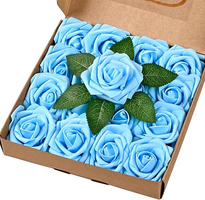 BLEUM CADE 16Pcs Artificial Flowers Fake Roses by BLEUMCADE