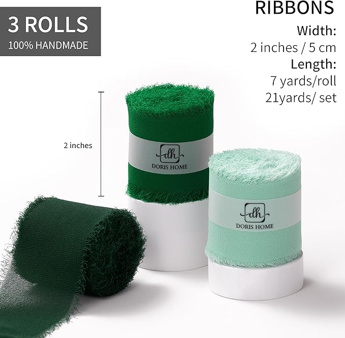 DORIS HOME 2" x21Yd Chiffon Ribbon - Image 3